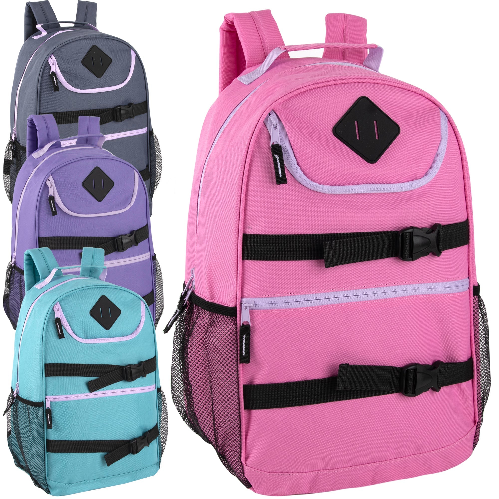 Backpack_2977_1_31f846e9-e0c9-4f76-921f-d18fe5d286a6_2000x2000 18-Inch Double Buckle Backpack with Laptop Section - 4 Girls Colors - Image 1